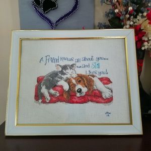 Framed Cross Stitch Piece